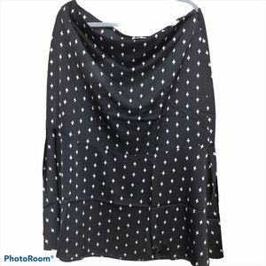 LOFT Plus Crane Fluted Midi Skirt In Black